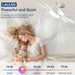 18 in. Bedroom Ceiling Fans with Lights, White Socket Fan Light with Remote APP Control, Small Ceiling Fan for Bedroom Kitchen Dining Room Living Room-2-ErisView