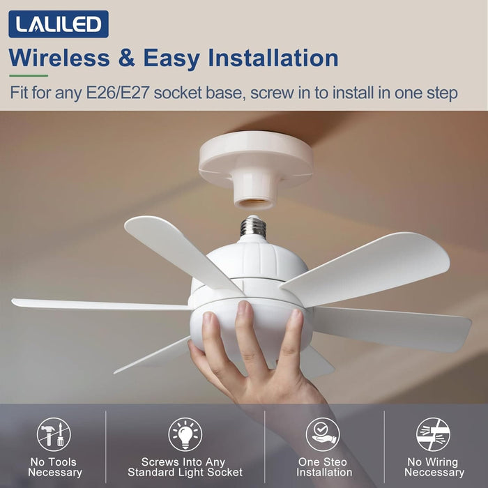 18 in. Bedroom Ceiling Fans with Lights, White Socket Fan Light with Remote APP Control, Small Ceiling Fan for Bedroom Kitchen Dining Room Living Room-6-ErisView