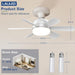 18 in. Bedroom Ceiling Fans with Lights, White Socket Fan Light with Remote APP Control, Small Ceiling Fan for Bedroom Kitchen Dining Room Living Room-7-ErisView