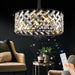 18 in. Black Flush Mount Ceiling Fan for Dining Room Bedroom Kitchen, Modern Caged Ceiling Fan Crystal Fandelier with Light and Remote-1-ErisView
