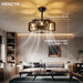 18 in. Caged Ceiling Fan with Light and Remote, Modern Industrial Rustic Farmhouse Ceiling Fans, Reversible Ceiling Fan Summer Winter for Indoor Use-2-ErisView