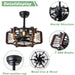 18 in. Caged Ceiling Fan with Light and Remote, Modern Industrial Rustic Farmhouse Ceiling Fans, Reversible Ceiling Fan Summer Winter for Indoor Use-6-ErisView