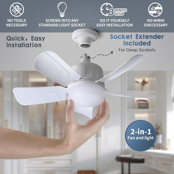 18 in. Ceiling Fan with LED Light and Remote Control, Socket Bedroom Ceiling Fans, Kitchen Fans with Lights, Living Room Fan, Outdoor Fan for Gazebo -3-ErisView