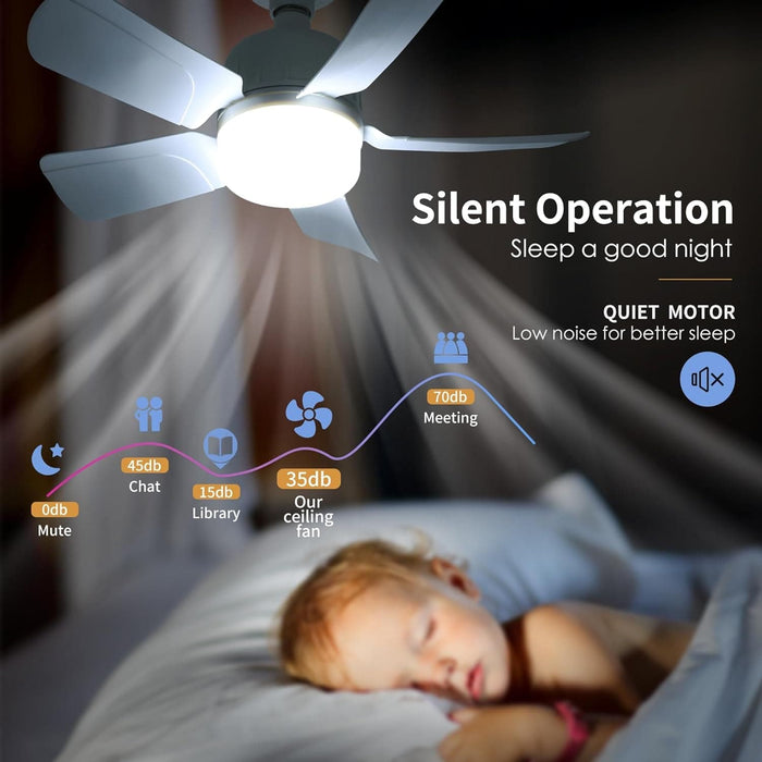 18 in. Ceiling Fan with LED Light and Remote Control, Socket Bedroom Ceiling Fans, Kitchen Fans with Lights, Living Room Fan, Outdoor Fan for Gazebo -5-ErisView