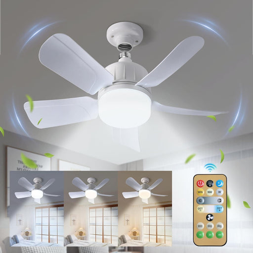 18 in. Ceiling Fan with LED Light and Remote Control, Socket Bedroom Ceiling Fans, Kitchen Fans with Lights, Living Room Fan, Outdoor Fan for Gazebo -1-ErisView