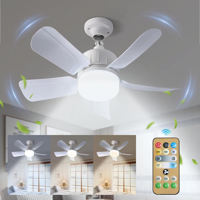 18 in. Ceiling Fan with LED Light and Remote Control, Socket Bedroom Ceiling Fans, Kitchen Fans with Lights, Living Room Fan, Outdoor Fan for Gazebo -1-ErisView