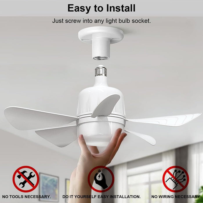 18 in. Ceiling Fan with Light, Screw In Small Remote Control Ceiling Fans, Socket Ceiling Fans -2-ErisView