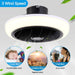 18 in. Enclosed Ceiling Fan, Remote Control Ceiling Fan with Light, Small Caged Low Profile Flush Mount Ceiling Fan for Bedroom Kitchen-4-ErisView
