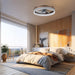 18 in. Flush Mount Low Profile Ceiling Fan with Lights and Remote, Indoor Brown Modern Ceiling Fan Light, 5 Blades Reversible LED Dimmable Ceiling Fan-4-ErisView