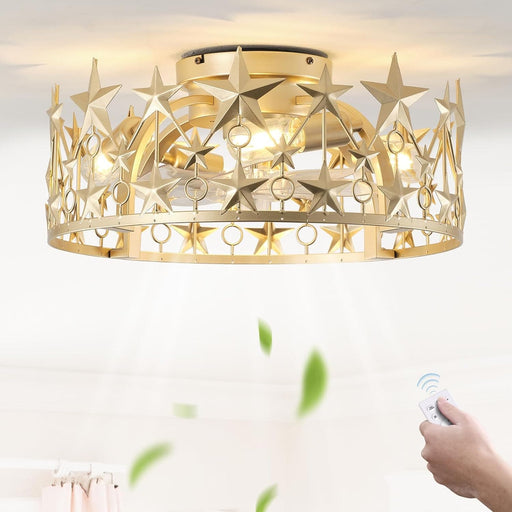 18 in. Gold Ceiling Fan with Lights and Remote Control, Noiseless, Ceiling Fan for Bedroom Living Room Dining Room Nursery Room Kids Room Girl's Room-1-ErisView