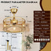 18 in. Reversible Quiet Ceiling Fans, Gold Caged Bladeless Ceiling Fan with Light and Remote, Fandelier Ceiling Fan, Kitchen Fans with Lights-4-ErisView