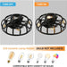 18 in. Small Rustic Bladeless Low Profile Ceiling Fan Light Fixture for Kitchen Living Room, Black Flush Mount Caged Ceiling Fan with Light Remote-7-ErisView