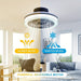 18 in. Smart Bladeless Ceiling fan with LED Light and Remote Control, Semi-Flush Mount LED-RGB Enclosure Ceilig Fan for Living Room Bedroom-ErisView