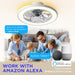 18 in. Smart Ceiling Fan with Alexa Google Assistant APP Control, Ceiling Fan on Low Ceiling with Lights, Dimmable LED RGB Bedroom Ceiling Fans-6-ErisView