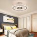 18 in. White Semi-Flush Mount LED Ceiling Fan, Modern Small Bladeless Ceiling Fan Fandelier with for Living Room Kitchen Bedroom-ErisView