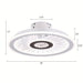 18 in. White Semi-Flush Mount LED Ceiling Fan, Modern Small Bladeless Ceiling Fan Fandelier with for Living Room Kitchen Bedroom-ErisView