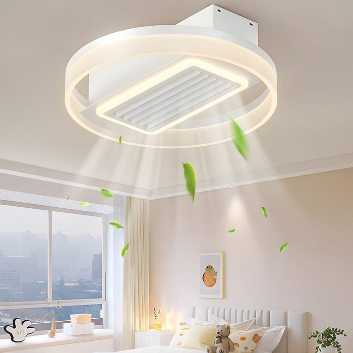 19.7 In. Nordic 6 Speeds Bladeless Ceiling Fan with LED Light. Remote Control