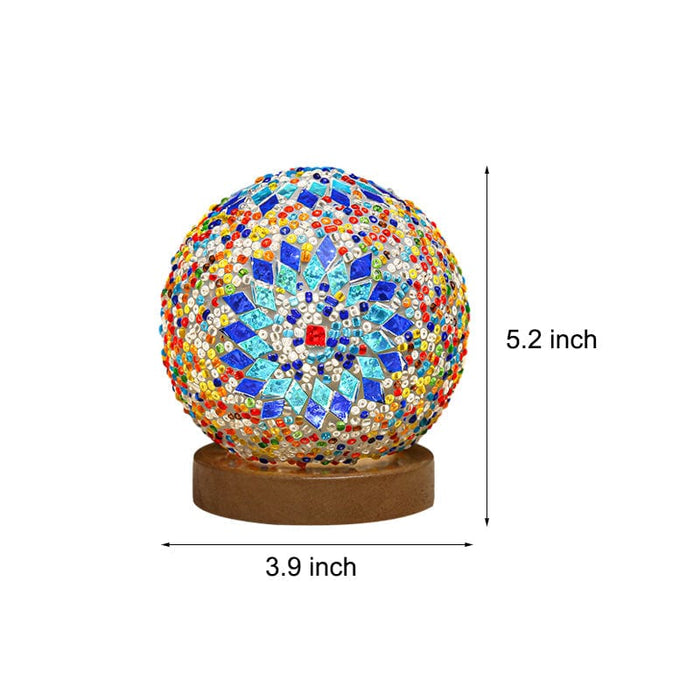 3.9'' Spherical LED Dimmable Glass Bohemian Baroque table lamp Mosaic Night Light