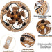 19 in. Boho Flush Mount Remote Control Fan, Farmhouse Reversible Rattan Caged Ceiling Fan for Living Room Fan Bedroom Dining Room Kitchen -4-ErisView