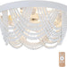 19 in. Caged Flush Mount Ceiling Fan for Bedroom Kitchen Living Room, Boho Wood Beads Remote Ceiling Fan with Light-1-ErisView