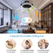 19 in. Enclosed Ceiling Fan with Lights, Flush Mount Bladeless Ceiling Fan and Remote, Low Profile Ceiling Fan for Bedroom Living Room Fan-3-ErisView