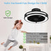 19 in. Enclosed Ceiling Fan with Lights, Flush Mount Bladeless Ceiling Fan and Remote, Low Profile Ceiling Fan for Bedroom Living Room Fan-5-ErisView