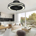 19 in. Enclosed Ceiling Fan with Lights, Flush Mount Bladeless Ceiling Fan and Remote, Low Profile Ceiling Fan for Bedroom Living Room Fan-8-ErisView