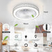19 in. Modern Flush Mount Ceiling Fan with Light and Remote, Dimmable Low Profile Enclosed Ceiling Fan, Bladeless Ceiling Fan for Living Room-2-ErisView