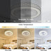 19 in. Modern Flush Mount Ceiling Fan with Light and Remote, Dimmable Low Profile Enclosed Ceiling Fan, Bladeless Ceiling Fan for Living Room-3-ErisView