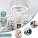 19 in. Modern Flush Mount Ceiling Fan with Light and Remote, Dimmable Low Profile Enclosed Ceiling Fan, Bladeless Ceiling Fan for Living Room-5-ErisView