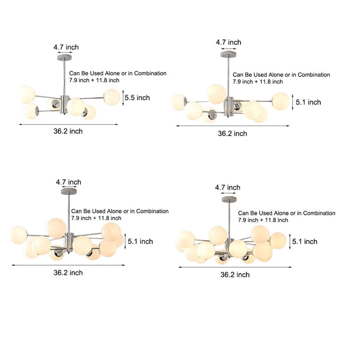 Molecular Lights Three Step Dimming Plating Glass Modern Chandeliers