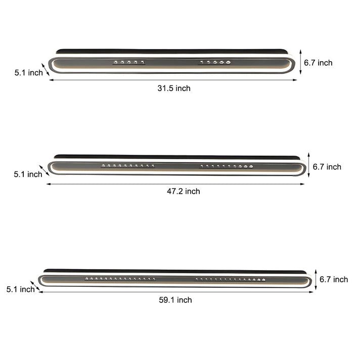 Simple Rounded Rectangular Three Step Dimming Modern Ceiling Light Fixture
