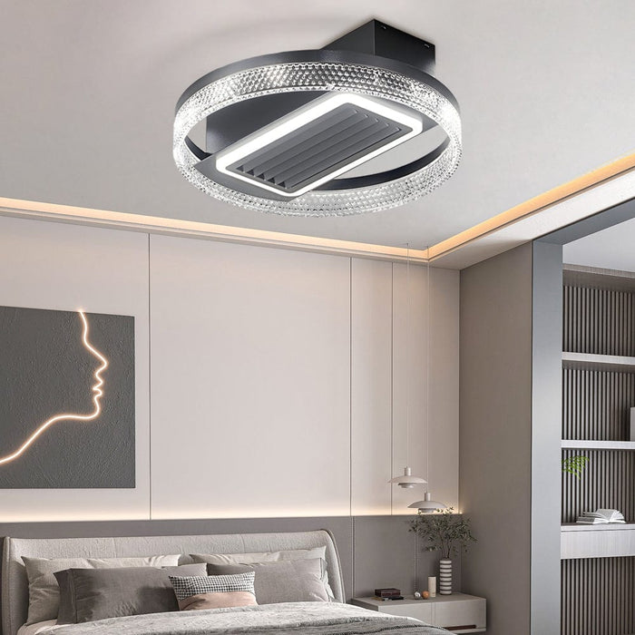 19.7 In. Nordic 6 Speeds Bladeless Ceiling Fan with LED Light. Remote Control