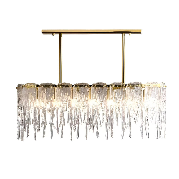 7/10-Light Luxury Glass Decor Icicles Droplet Crystal Chandelier. 3-Step Dimming