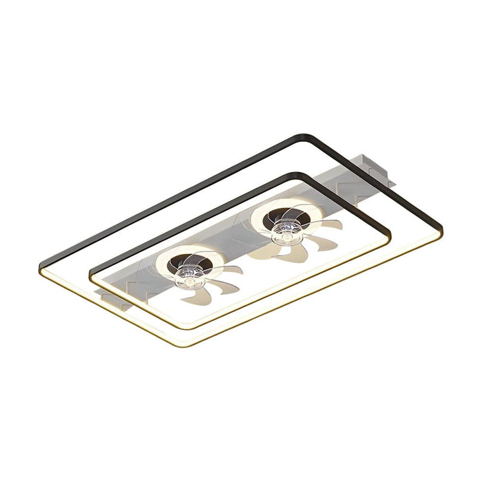 Rectangular LED Two Fans Nordic Bladeless Ceiling Fan
