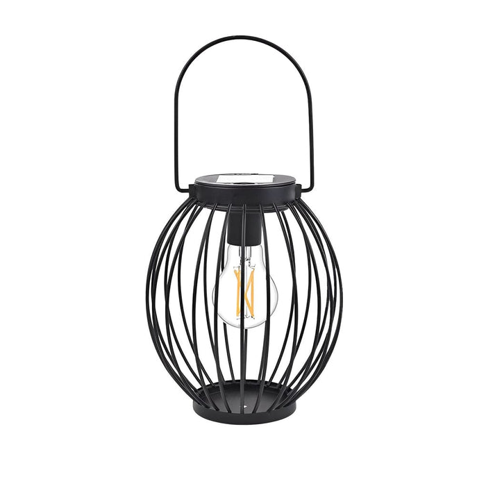 Waterproof Iron LED Portable Black Modern Solar Outdoor Lanterns Floor Lamp