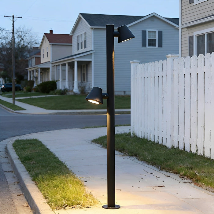 Waterproof Flash Black Column Outdoor Street Pole Light - Landscape Lamp Post, Garden Pathway Driveway Yard