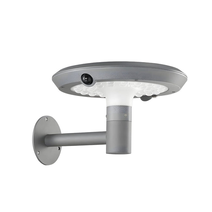 Modern Mushroom LED Solar Wall Light with Dual Motion Sensors - Gray