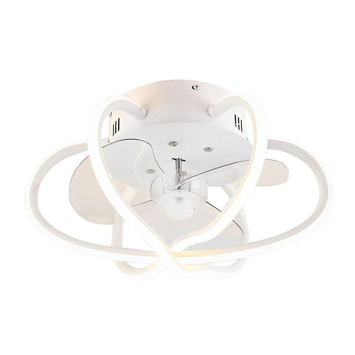 Round Flower Cage LED Dimmable with Remote Bladeless Ceiling Fans Lamp