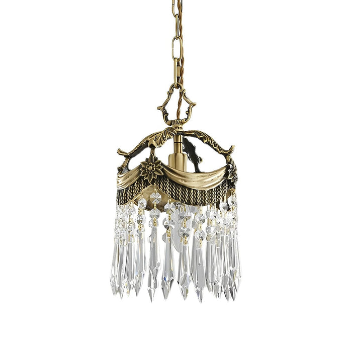 Retro Crystal Pendant Tassels 3 Step Dimming French Style Pendant Lights