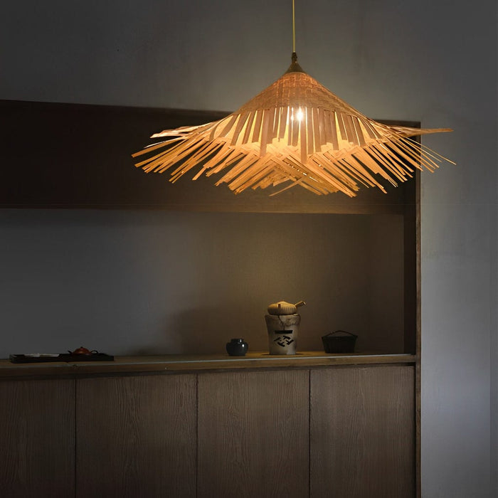 Caribbean Infused Bamboo Woven Pendant Light Burlywood Kitchen Lighting