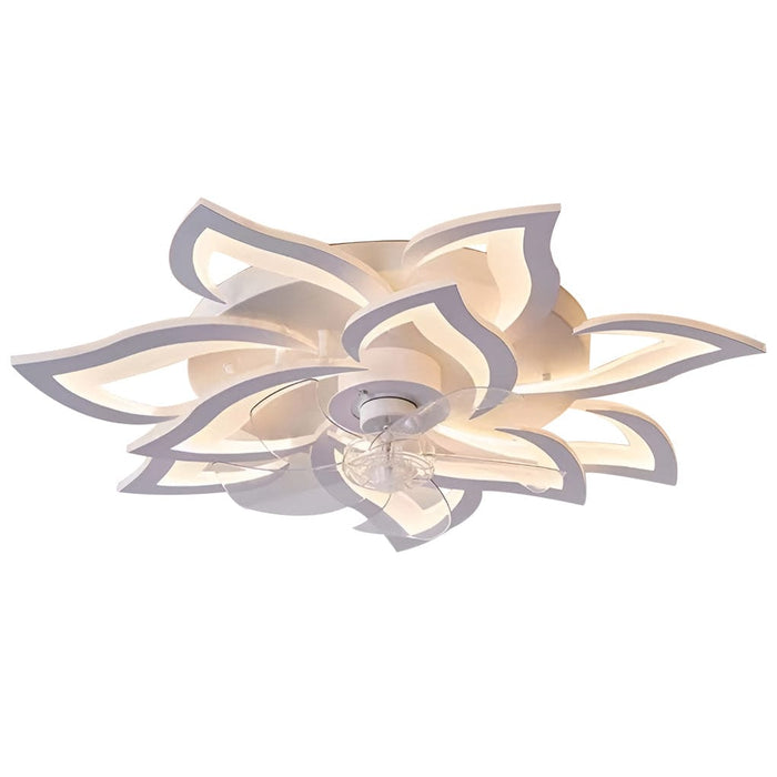 Creative Flower Shaped Three Step Dimming LED Nordic Ceiling Fan Lights