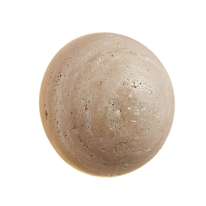 Round Natural Texture Stone Japanese Style Wall Lamp with Pull Switch
