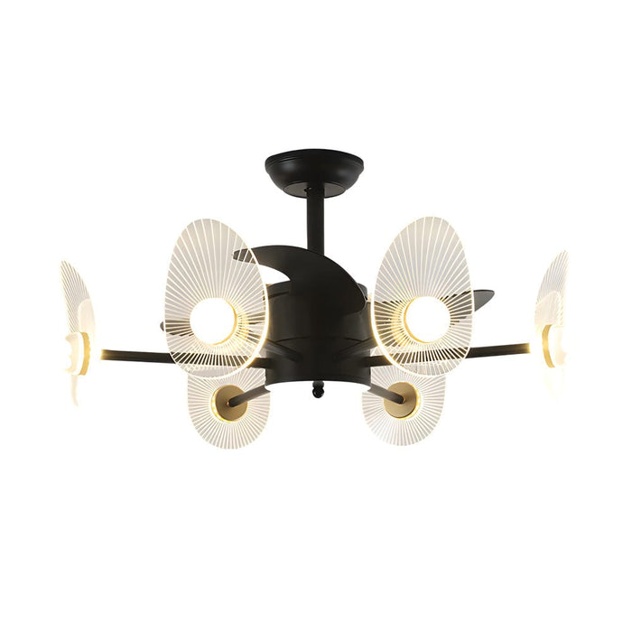 31-In Black Round Acrylic Ceiling Fan with Light and Remote. 3 Blades