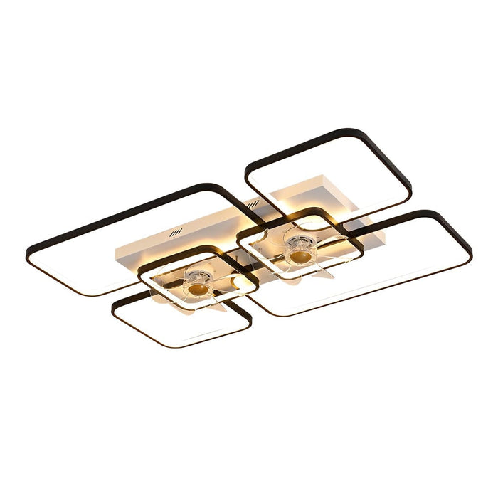 Rectangular Geometric LED Creative Nordic Invisible Ceiling Fan Lights