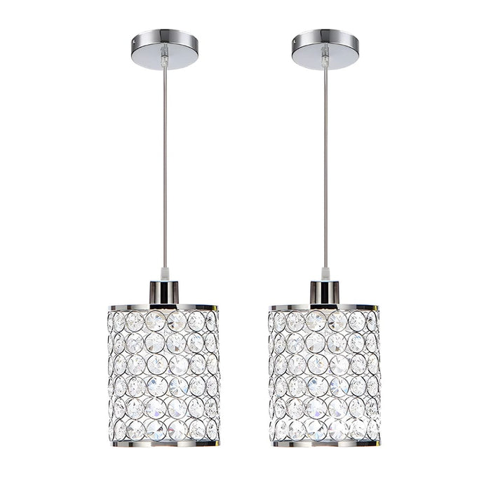 2 Pcs Cylinder Crystal Decorative Shade Minimalist Nordic Chandelier