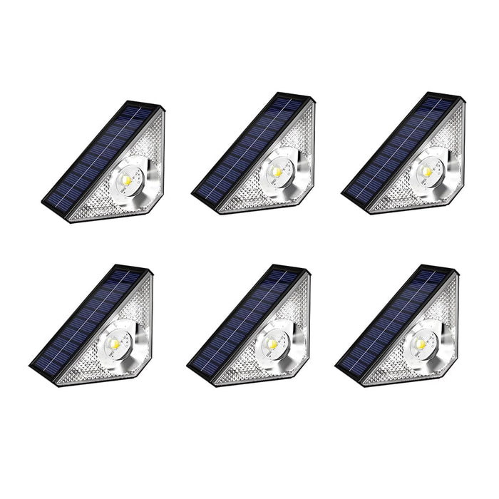 6 Pcs Auto Charging RGB 10 Working Modes Solar Step Lights