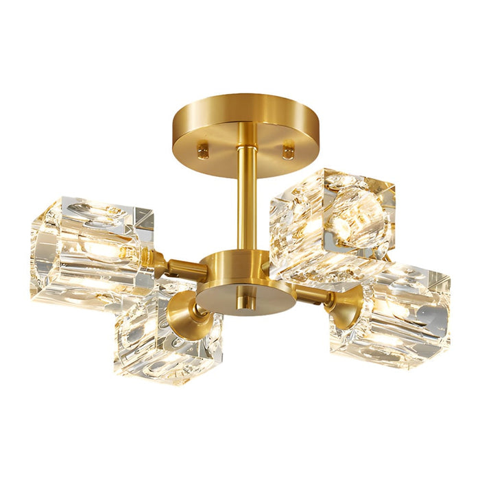 3/4/5/6-Light 180° Adjustable Crystal Shades Ceiling Light Fixture