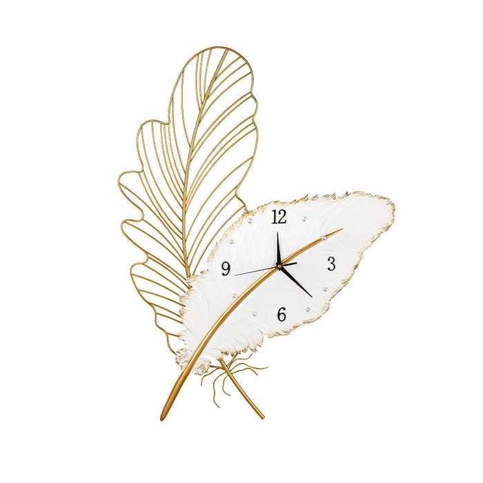 Iron Feathers USB DC5V Wall Clock Creative Decor Modern Wall Lights Fixture