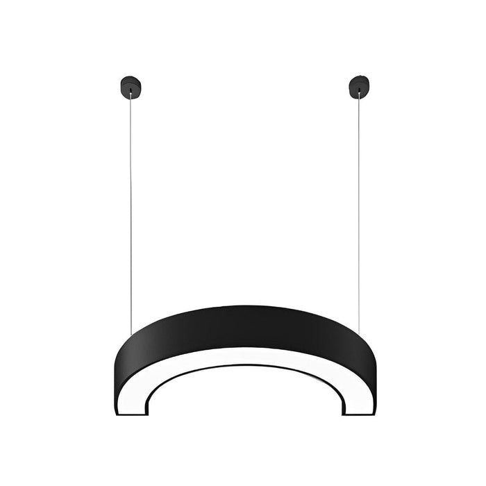 2 Pcs Arc Semicircle LED Simplicity Metal Black Industrial Style Pendant Lights